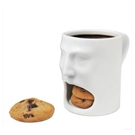 Eating Cake Cup Face Mug Face Shape Ceramic Coffee Cup Face Cookie Biscuit Cup