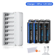 ที่ชาร์จ CITYORK USB 8 ช่อง ใช้ได้กับแบตเตอรี่ Ni-MH/Ni-Cd ขนาด AA/AAA ขนาด 1.2V