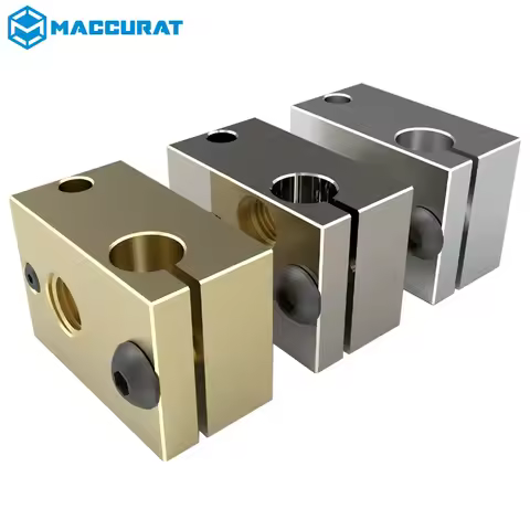 High Quality V6 Heater Block Plated Copper Brass PT100 3D Printer Parts Heat Block for Upgrade E3D V