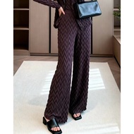 Length 37.5 Inches 2MUAY Model Gf165-1 ZIGZAG PLEATED PANTS 4 Colors FREE SIZE