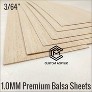 50CM Balsa Sheet 1mm Light Wood Model Easy to Shape