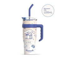 Fasimiyu แก้วเก็บความเย็น พร้อมหลอดดูด แบบใหม่มีด้ามจับ ใหญ่1200ml Sanrio cold water bottle  แก้วน้ำ