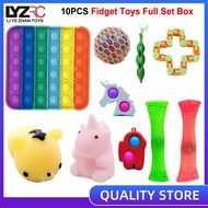 10 Món Đồ Chơi Pop It Fidget Hộp Trọn Bộ Cho Trẻ Em Và Bé Trai Bé Gái