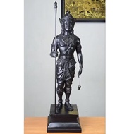 Phra Wisnukarn The Great Angel Of In Standing Height 58 Cm. Beautiful Black Brass Ready To Worship