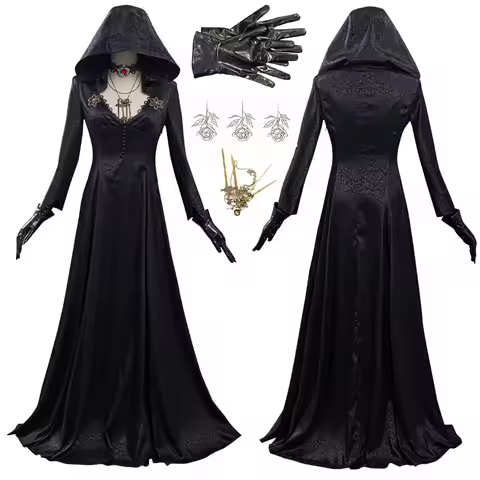 Evil Village Fantasy Biohazard Game Resident 8 Village Costume Necklace Disguise Outfits Women Disgu