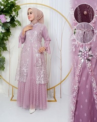 Gamis Dress Naima Mewah Nyaman Kekinian - Gamis Pesta Pernikanan Model Stlyle Modis Kondangan  Simpl