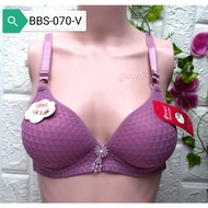 BH / BRA with Thin Foam Wire B Cup 3 Smooth Hooks Plain Triangle Motif Adjustable Strap Size 34,36,3