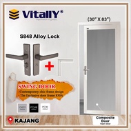 (PRE-ORDER) VITALLY Swing Aluminium Door 830A / Toilet Door / Pintu Bilik Air / Installation for Kla