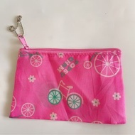 粉紅色輕便簡易收納零錢包腳踏車果樣造型拉鏈包@c518
