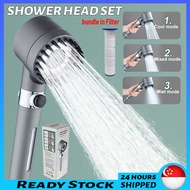 🇸🇬 [READY STOCK] Detachable Setting Shower Head Handheld High Pressure 3 Mode One Button Stop Water Original Authenic