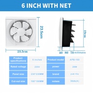 Exhaust Fan 6/8/10/12" – Powerful Suction Louver Design Wall Mount | Kipas Ekzos Dapur & Bilik Air