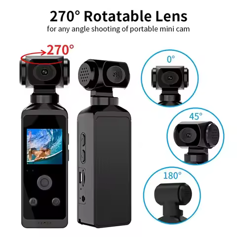 Handheld Gimbal Camera 1080P/2K/ 4K Resolution Sport Action Camera Loop Recording Wearable Lens 270 