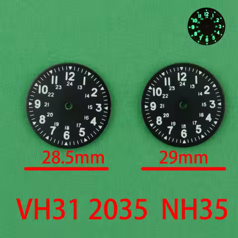 TMI VH31 movement dial VH31 dial NH35 dial 2035 dial watch dial 28.5mm 29mm 29.3 Super fluorescent w