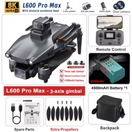 New L600 PRO MAX GPS Drone 3KM 4K Professional HD Dual Camera 3-Axis Gimbal 360 Obstacle Avoidance B