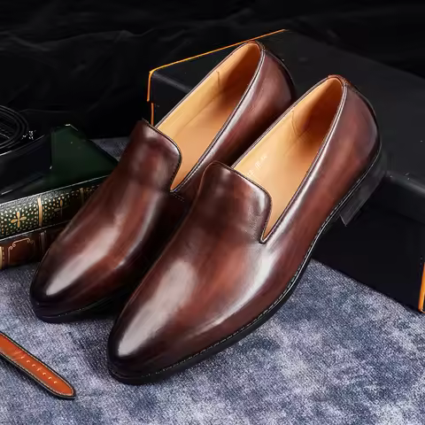 Classic Le Fu Men's Shoes Size 39-46 Casual Business Comfortable Fashion Brand British Gentleman Soc