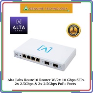 Alta Labs Route10 Router | 2x 10 Gbps SFP+, 2x 2.5Gbps & 2x 2.5Gbps PoE+ Ports - 2 Years Local Warra