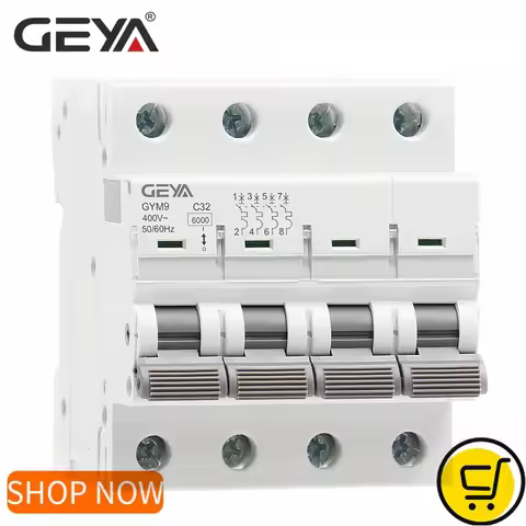 GEYA GYM9 4P MCB 6A-63A 6KA Breaking Capacity MCB Din Rail Mini Circuit Breaker 6A-63A AC Type Facto