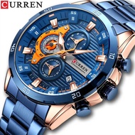 C u r e n/Karien 8 4 0 2 Men's Watch Locomotive Disc Six-Hand Steel Band Quartz Business Creative Wr