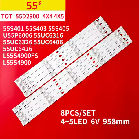 8Pcs/Set LED Backlight Strip for TCL 55" TV 55S401 55S403 55S405 U55P6006 55UC6316 55HR330M05A6 55HR