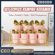 7IN1 Ceramic Spice Container 7IN1 Aesthetic Ribbon Spice Container Ceramic Covered Jar/ Beautiful Mo