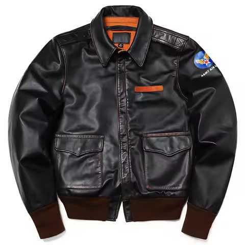 Classic A-2 Type Horsehide Us Air Force Genuine Leather Jacket Men's Vintage Cloth Flight Jacket Ret