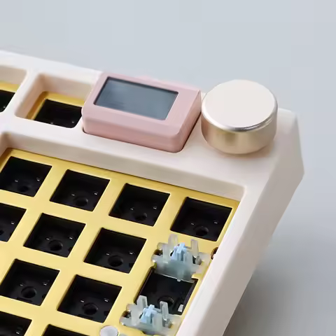 NJ80/NJ98 Mechanical Keyboard Accessories Knobs with Circular Metal Display Screen Nameplate Adjust 