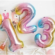 [Ready Stock] 32 Inch Number Balloon/Gradient Color Balloon/Number Balloon/Birthday Balloon/Age Ball