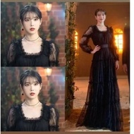 IU HOTEL DEL LUNA OUTFIT / DRESS / LONG DRESS BLACK BRUKAT BLACK GRADUATION KARTINI GRADUATION WEDDI