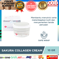 BISA COD/BAYAR DITEMPAT- Sakura Collagen Anti AGEs Cream 10 Gr - Krim Anti Penuaan Kulit Wajah PROMO