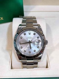 🔥[現貨]Rolex Datejust 勞力士日誌 116334 銀面鑽刻 41mm 自動機械 淨表 18K白金狗牙圈  rolex submariner/rolex daytona/rolex gm