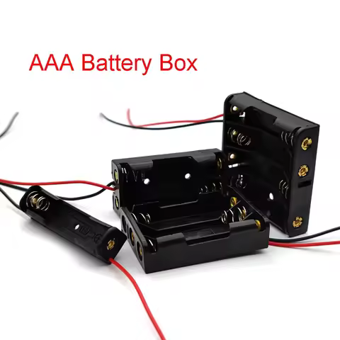 1x 2x 3x 4x AAA Battery Box Case Holder with Wire Leads Side By Side Battery Box Connecting Solder f