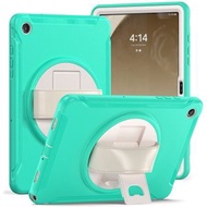 全城熱賣 - 適用於三星Galaxy Tab A9+ X210/X215/X216 蜘蛛俠A款轉盤手抓帶硅膠+PC平板保護套（薄荷綠）