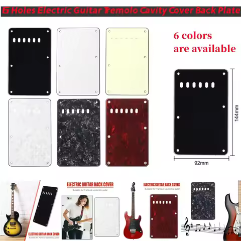 6 Holes Electric Guitar Tremolo Cavity Cover Back Plate for Fender ST SQ Strip Back Cover Electric G