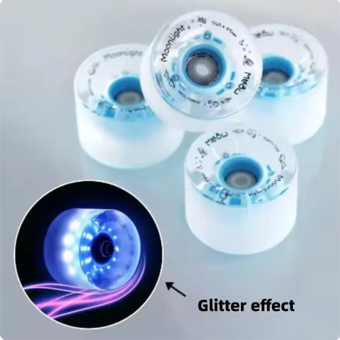 79A LED Light Up Longboard Wheels 65×45mm High Rebound PU Glow Skate Wheels for Dancing Freestyle St