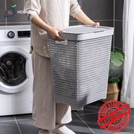 Bakul Dobi Jepun 45L/60L Dengan Penutup | Bakul Plastik Serbaguna Berkapasiti Besar Untuk Baju Kotor