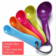 [5pcs] COLORFUL PLASTIC MEASURING SPOON/ Multipurpose Plastic Measuring Spoon (15ml 7.5ml 5ml 2.5ml 