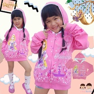 Jacket for girl Disney Rapuzel เสื้อแจ็คเก็ต เสื้อกันหนาว เด็กผู้หญิง สีชมพูอ่อน ลาย Rapuzel รูดซิป มีหมวก(ฮู้ด) ใส่คลุมกันหนาว กันแดด ใส่สบาย ลิขสิทธิ์แท้