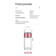 Tea bottle (350 ml), Double wall tea bottle, Double wall tea bottle, rose gold, gold, green