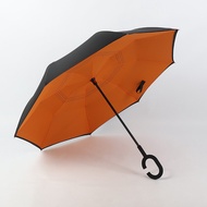 YEYA ร่มพับได้มีแดดสำหรับก้านตรงร่มร่มย้อนกลับร่มสองชั้น C
