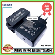 CHARGER SAMSUNG S21 ULTRA 45W 5G USB TYPE C TO TYPE C ORIGINAL 100% HITAM BLACK / PUTIH / WHITE ORI 