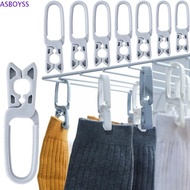 ASBOYSS 10 Pcs Clothes Pegs, Plastic Windproof Clothing Clip, Portable White/Grey Small Washing Pegs