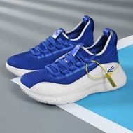 Curry8 รองเท้าบาสเก็ตบอลผู้ชาย ผู้หญิง ไฟฟ้าสีเหลือง 60 คะแนน Night Blue Cushioning Shock Absorption