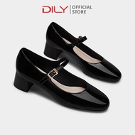 Giày cao gót nữ DILY quai hậu công sở giày bít nữ mũi tròn thời thượng cao 4cm DL0543