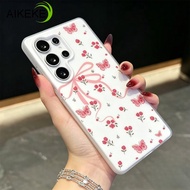 ins Style Rose Butterfly Candy Color Phone Case For Samsung Galaxy S22 S24 Plus Ultra FE M12 F12 M10
