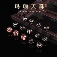 Retro Agate Dzi Beads Round Beads Handmade Necklace Loose Beads Pendant New Chinese Style National T