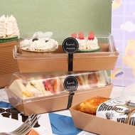 RORA - (10 Pcs) Microwaveable/Oven/Steam Bekas Kek Packaging Cake Box Disposable Brown Cake Box Sand