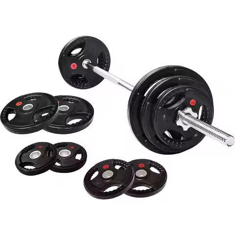 Cast Iron Standard Weight Plates Including 5FT Standard Barbell with Star Locks 45Pound Set 35 Pound