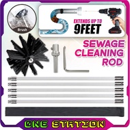Sewage Cleaning Rod Kit Pipe Drain Cleaner Drain Brush Head Pipe Cleaning Clog Remover Drill Brush 9