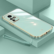 Straight Edge Luxury Style Free Lanyard Case for Infinix Zero X Pro Zero X Neo New Design Square Phone Case Soft Plated Case Cover