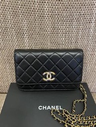 (95%新) Chanel WOC seasonal款 黑色羊皮 彩色鑽石